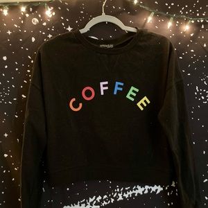 Cute Cropped “Coffee” Sweatshirt